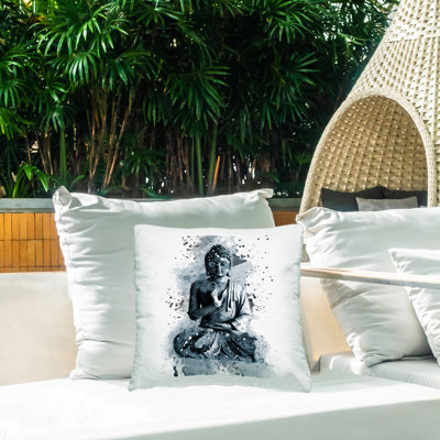 Coussin décoratif Stupell Industries Buddha Spiritual Zen, imprimé par Artsy Sally