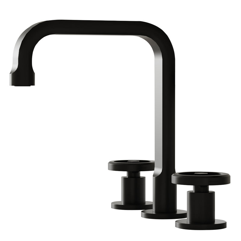 Style industriel 8 po Robinet pour salle de bain à poignée double, Noir mat