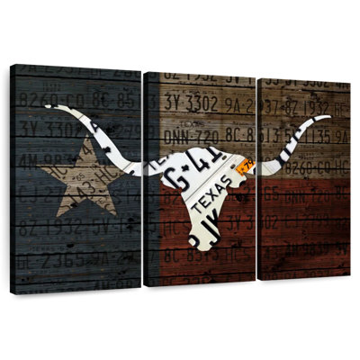 Art de Longhorn avec drapeau