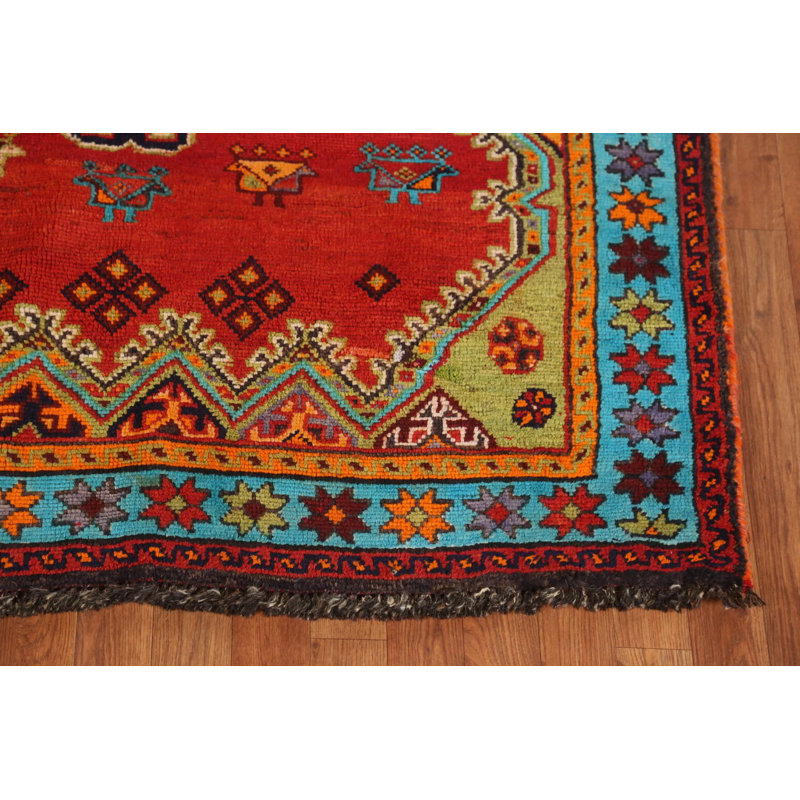 Tapis tribal à motif géométrique traditionnel 5 x 8