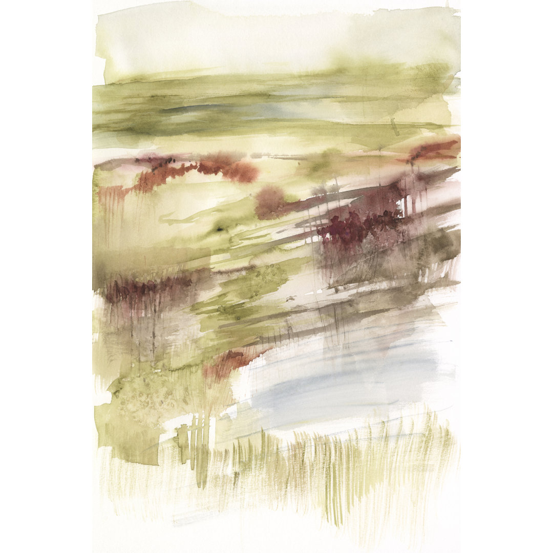 Abstract Flower Horizon II - Wrapped Canvas Painting