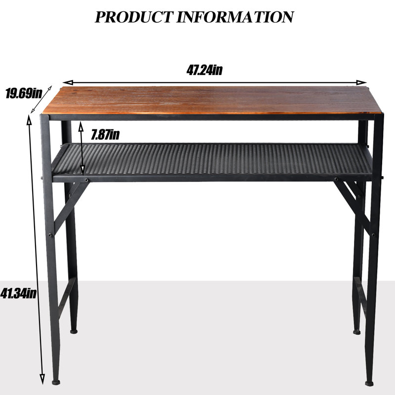 Table de salle à manger rectangulaire L 47,24 po x l 19,69 po Harel