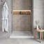 Base de douche en alcôve en acrylique blanc brillant de 42 po x 34 po avec bonde centrale, bonde incluse-115222526