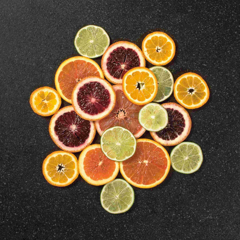" Citrus Drama II " by Felicity Bradley, 12" H x 12" W, Wrapped Canvas, No