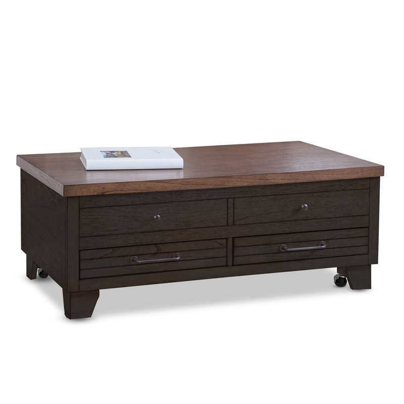 Table basse à plateau relevable Elgin, Brun rustique