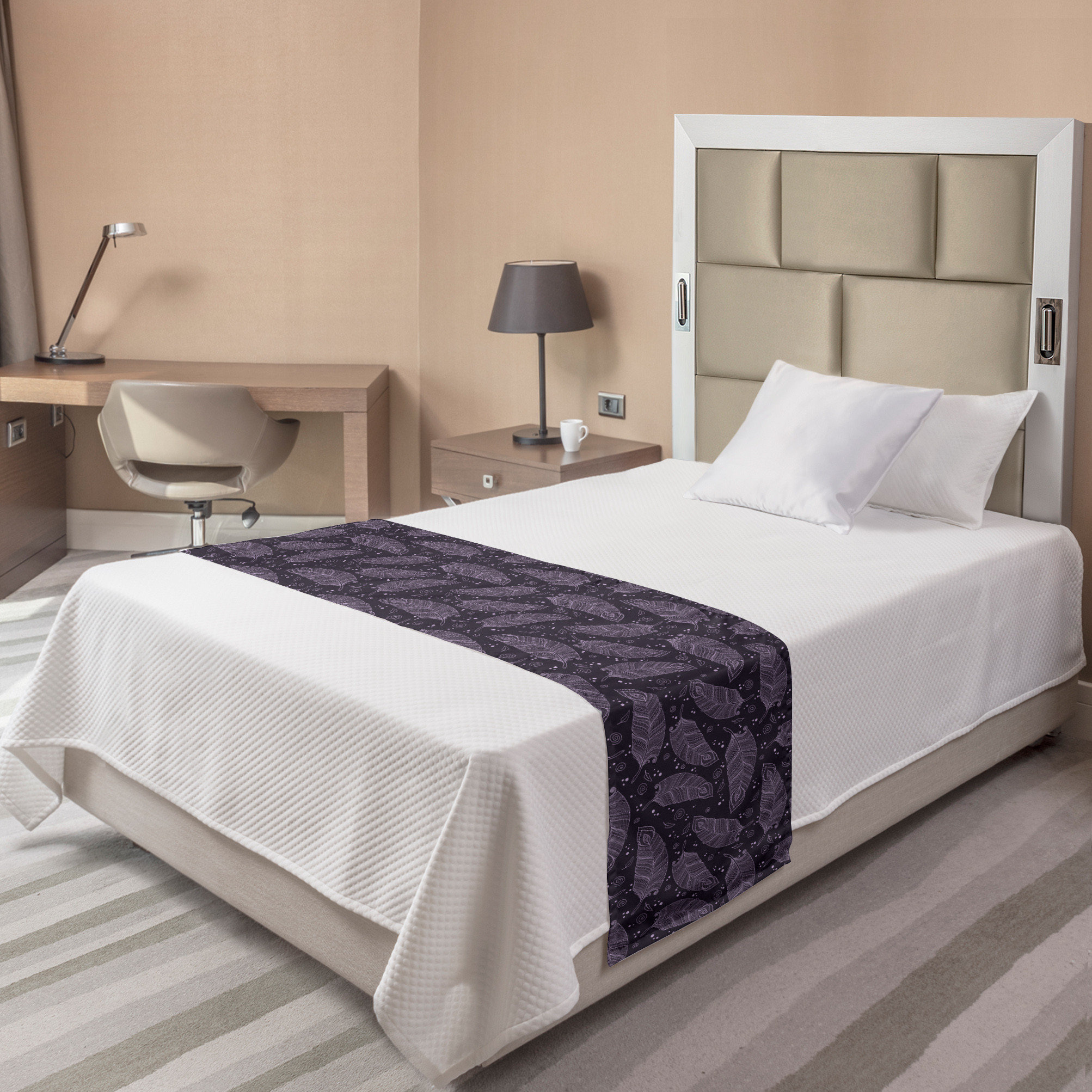 Waterford Linens Ashbourne King Quilt Aubergine Purple NEW Floral Embossed, image size:2006x2006