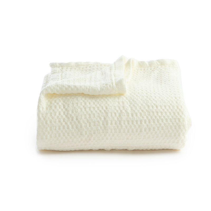 Waffle rayonne de couverture, L 80 po x L 90 po, Blanc