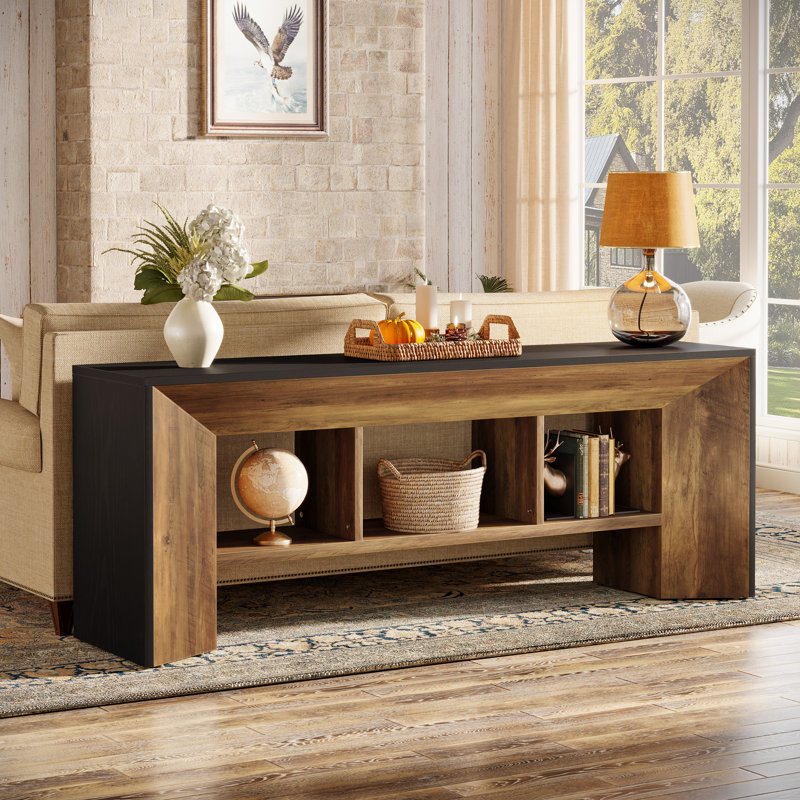63-inch Low Console Stand With 3 Storage Shelves