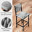 5-piece Square Dining Table Set, Mid-century Modern Kitchen Table Furniture For Dining Room, Dinette, Compact Space-saving With Particle Board Tabletop, 4 Velvet Upholstered Chairs, Metal Frame-1511788665