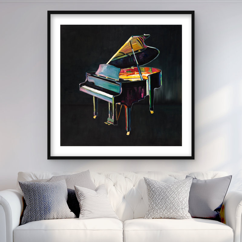«Colorful Realistic Piano», reproduction musicale mate encadrée