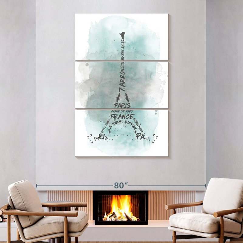 Lilie Tour Eiffel en turquoise, H 74 po x l 48 po