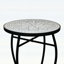 Table d'appoint d'extérieur ronde avec plateau de style mosaïque et pieds incurvés en fer