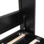 Grand lit escamotable avec armoires de rangement, noir