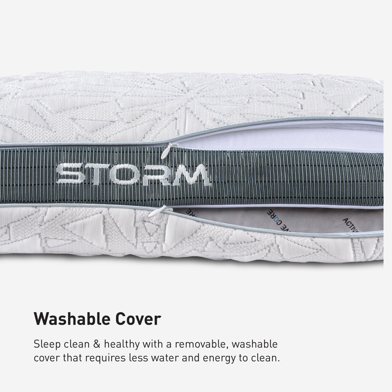 White Memory Foam Cooling Performance Pillow with Hypoallergenic Cover