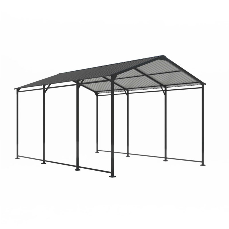 Metal Carport 10 ×15 Ft Heavy Duty With Galvanized Steel Roof, Metal Garage Canopy With Galvanized Steel Roof & Frame, Car Tent Outdoor Storage Shed For Car, Boats And Truck