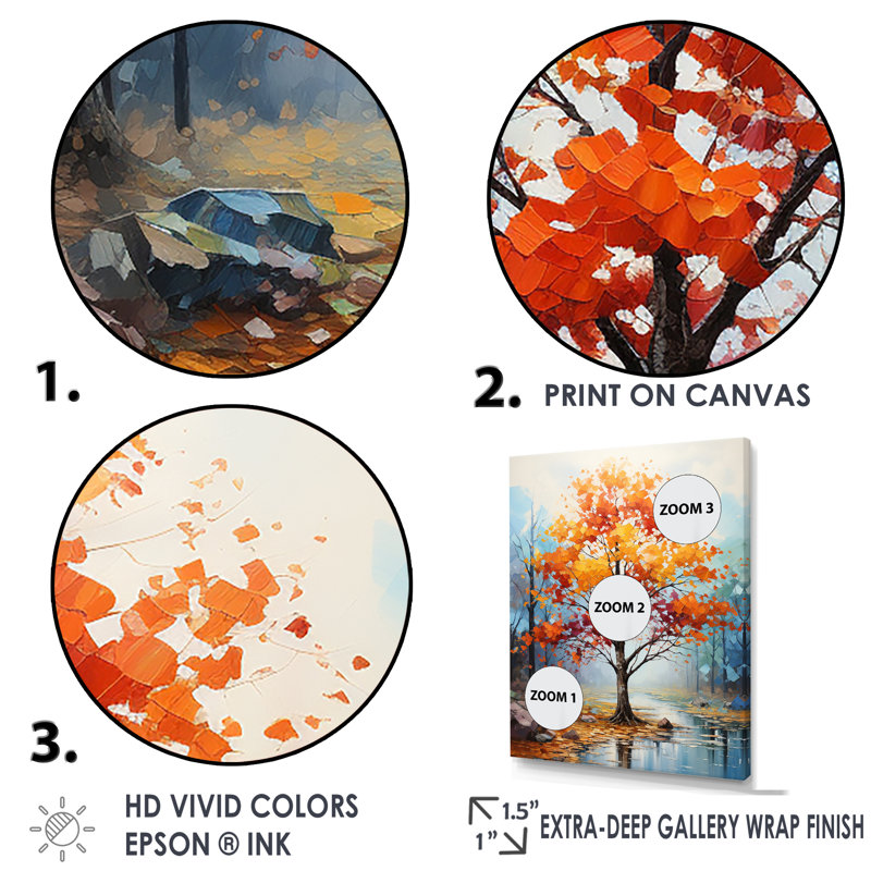 «Alive Colors Maple Trees I», reproduction sur toile, Toile tendue, H 44 po x l 34 po x P 1,5 po