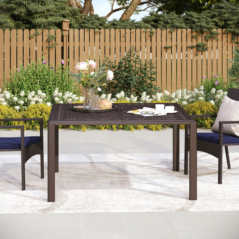 Asfand Cast Aluminum 53.15'' Outdoor Square Patio Dining Table