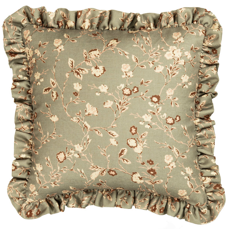 Coussin à volants The Basket House, Polyester, Carré 18 po