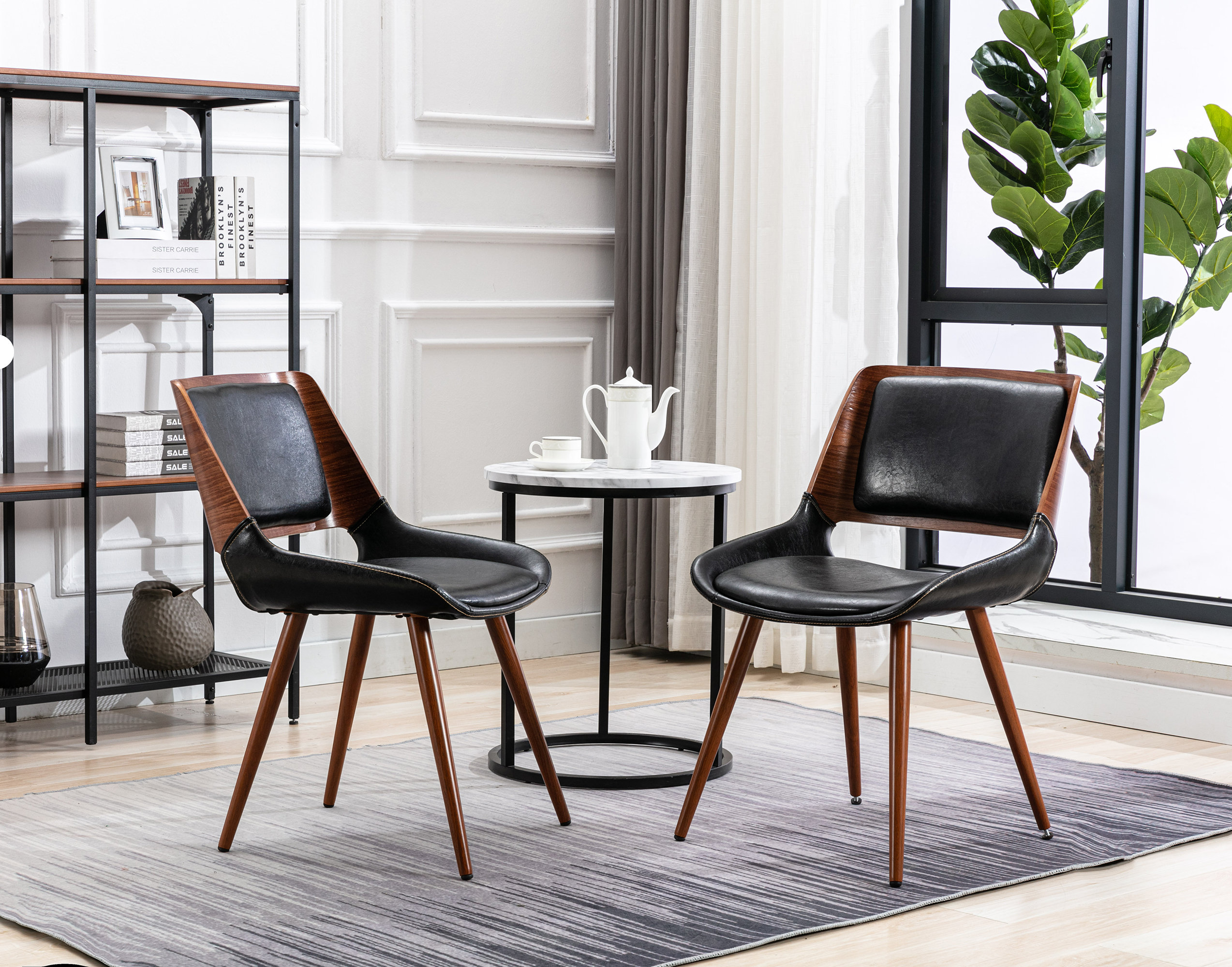 Porthos Home Basil Faux Leather MidCentury Dining Chair & Reviews