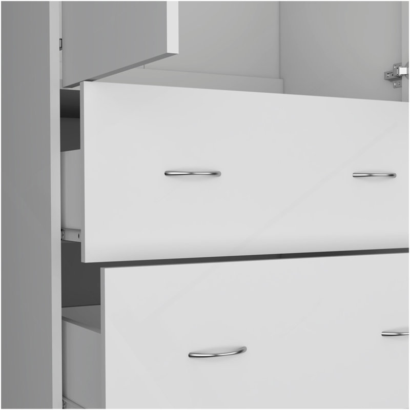 Armoire Edie, chambre à coucher, blanc, Blanc