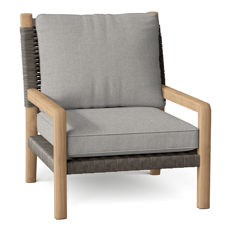 Hudson Outdoor Lounge Chair, Sharkskin, Hudson Charcoal Lace