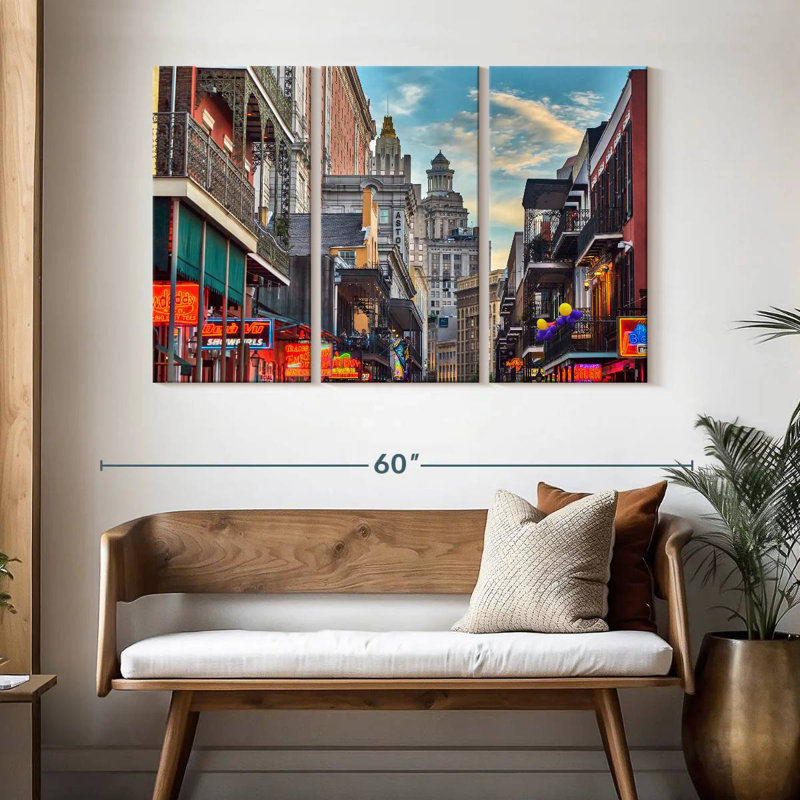 Sebbie Bourbon Street Buildings, 32" H x 50" W