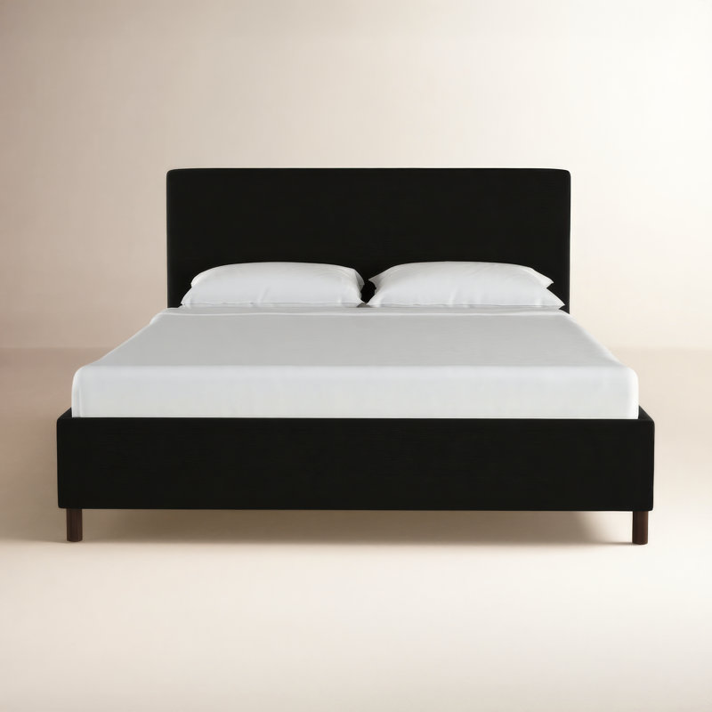 Pyburn Upholstered Platform Bed, Queen, Linen Black Linen
