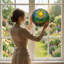 Panneau de vitrail paysage 7,8 "H Sunlight-520937582