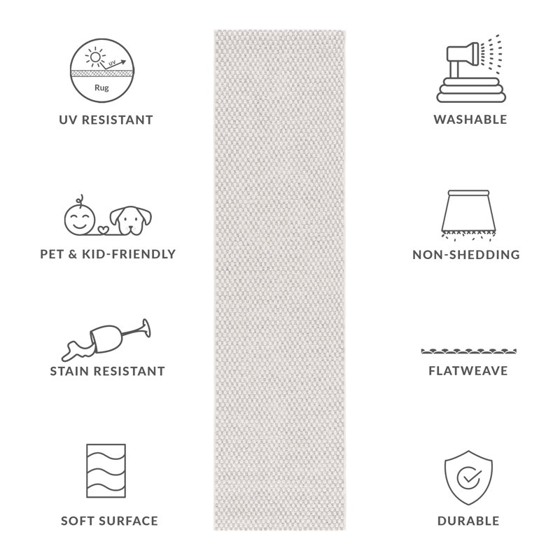 Zenn All-Weather Performance Geometric Indoor/Outdoor Area Rug, Runner 2'2" x 8'