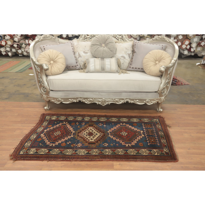 Tapis teinture végétale antique pré-1900 3 x 6