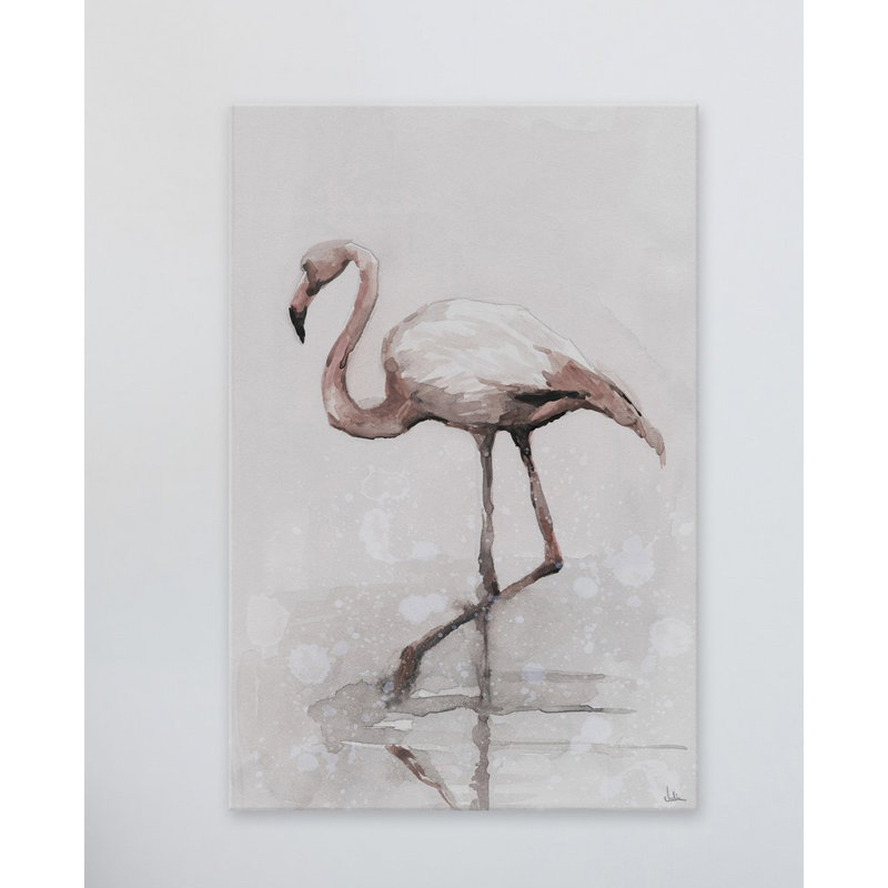 «Flamingo Splash», reproduction sur toile, H 12 po x l 8 po x P 1,5 po, Toile tendue