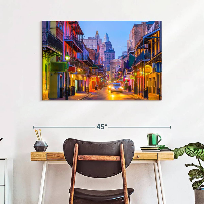 Nouvelle-Orléans, reproduction sur toile, H 26 po x l 39 po x P 1,25 po
