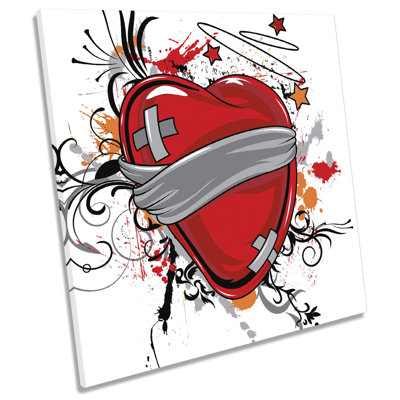X8751 Broken Heart Love Modern 1 Piece Wrapped Canvas Wall Art