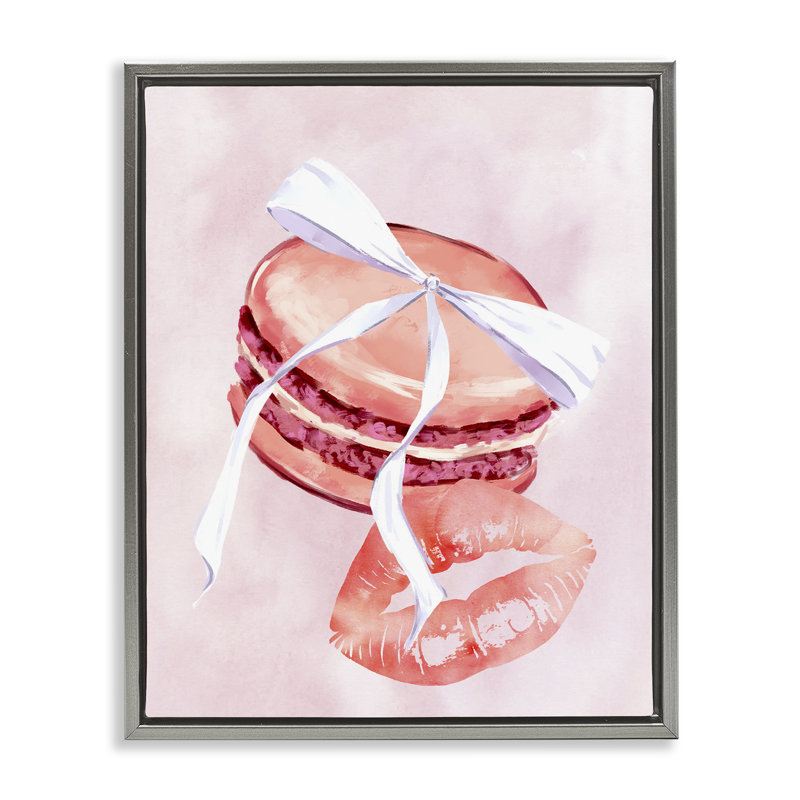 «Glam Macaron Dessert», art mural encadré flottant par Ziwei Li, Cadre flottant gris lustré, H 21 po x l 17 po