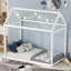 Lit simple en bois, blanc