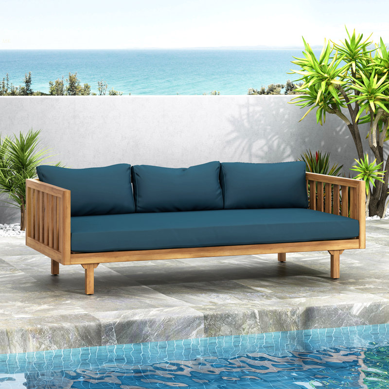 CLAREMONT 3 SEATER DAYBED, Blue, Teak