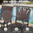 Cimara Outdoor 5-piece Metal Wicker Dining Set With 1.6'' Umbrella Hole, Black