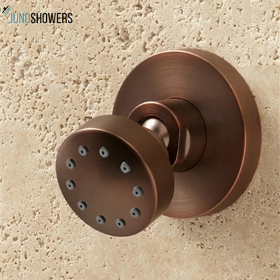 Juno Oil Rubbed Bronze Round Jetted Body Massage Shower Set – Wall-Mounted System with Multiple Jets