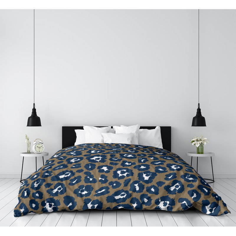Housse de couette simple Fly Throwback, Microfibre, Housse de couette pour très grand lit, Brun / Bleu marine