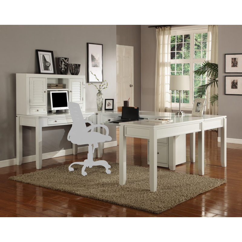 Annmarie 7 Piece Solid Wood Computer Desk Office Set