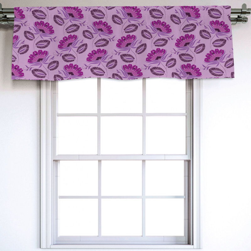 Sateen Floral Ruffled Window Valance
