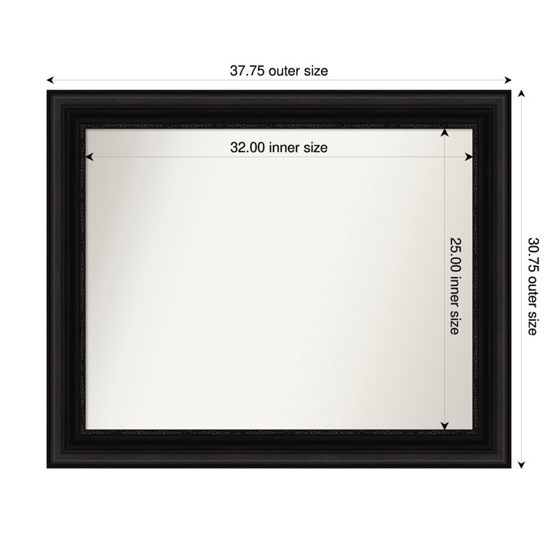 Miroir mural Senaiya, Rectangle, 30,75 po x 37,75 po