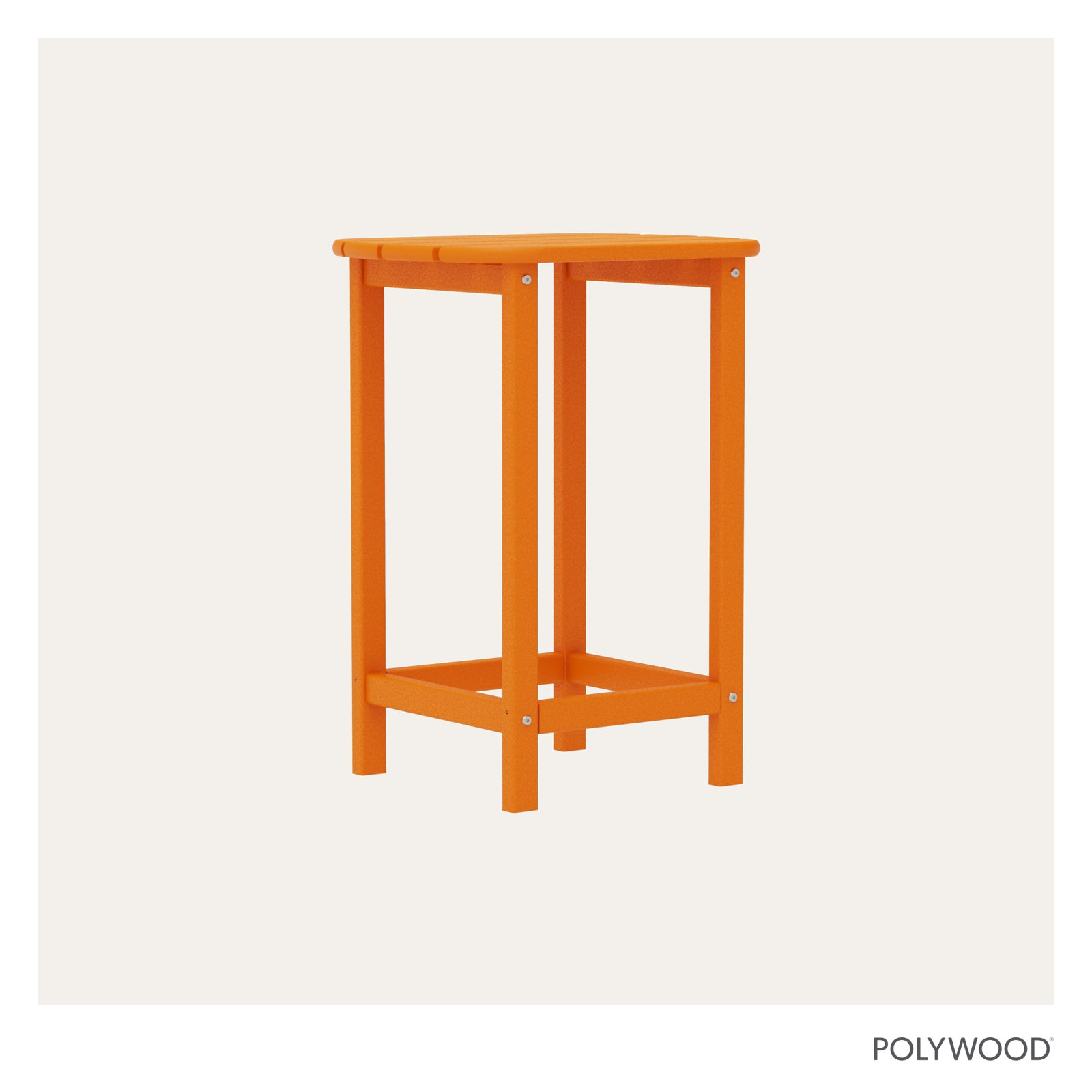 POLYWOOD® South Beach 19" Patio Side Table, Tangerine