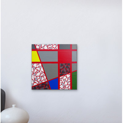 Mosaic Color Grid-Napthol Crimson On Napthol Crimson Painting by Eddie Bruckner