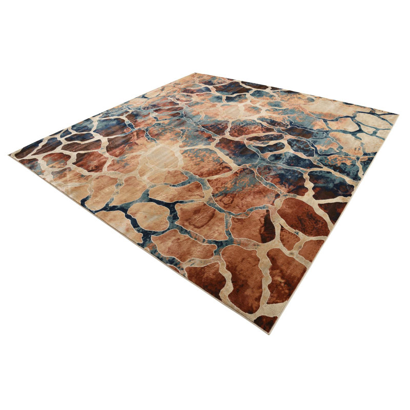 Abstract Indoor Rug, Square 5'3"