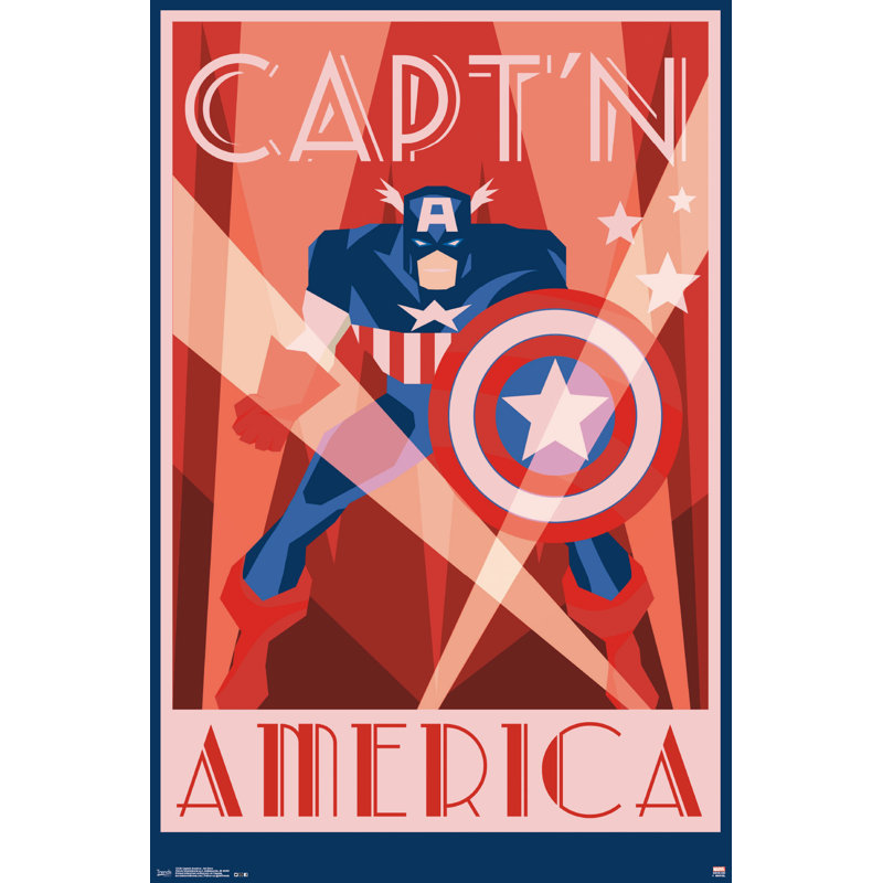 Impression sur papier capitaine américain-art déco