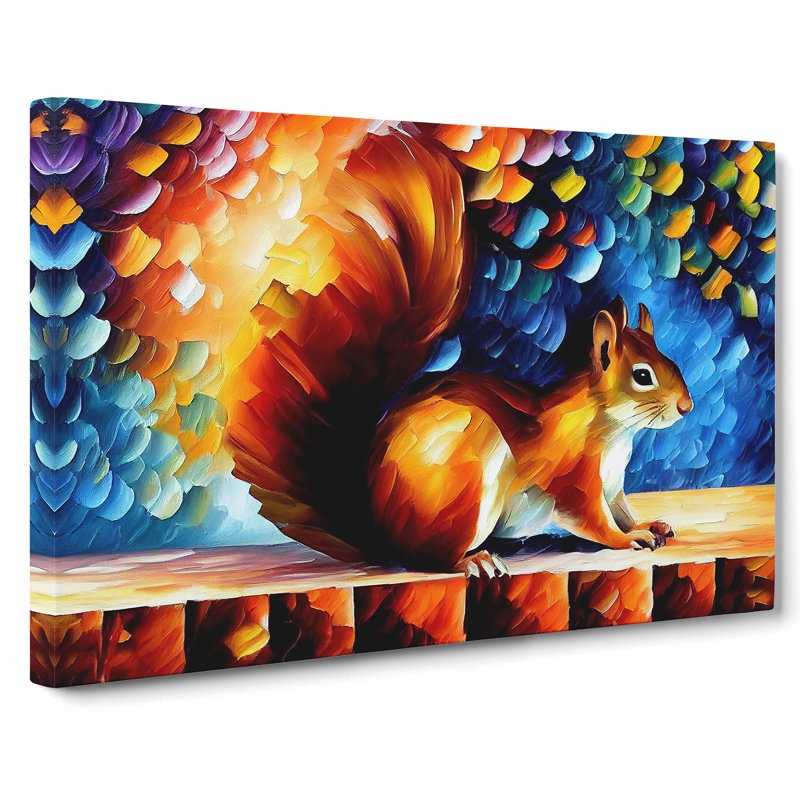 Squirrel Painting Abstract - Wrapped Canvas, 40cm H x 60cm W x 3cm D