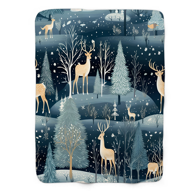 Xmas Past - Couverture sherpa de qualité supérieure 1 pièce, Grand lit