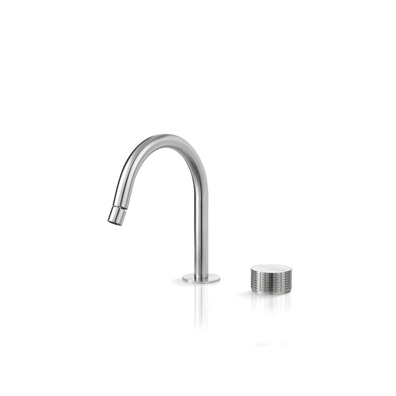 Acquaco Linki Kronos Deck Mount Two-Hole Single Handle Bidet Faucet with 6'' Spout Reach, Polished Black PVD
