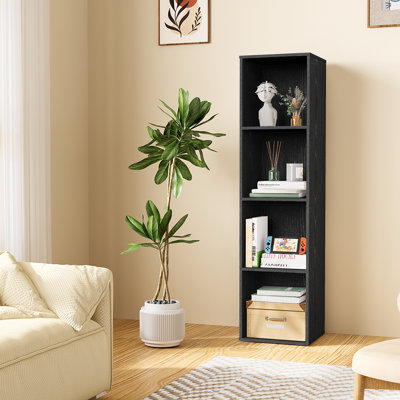 4 Wood Cube Storage, Cube Storage Bookshelf, Cubicle Shelf Bookcase For Living Room, Bedroom, Home Office, Vertical Or Horizontal